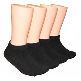 480 Wholesale Girls Solid Black Low Cut Ankle Socks