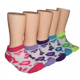 480 Units of Girls Leopard Spots Low Cut Ankle Socks - Girls Ankle Sock
