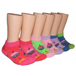 480 Wholesale Girls Cupcakes Low Cut Ankle Socks