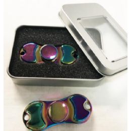 12 Wholesale Rainbow Alloy Zinc Metali Bean Shaped Fidget Spinners