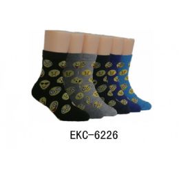 480 Wholesale Boys Emoji Printed Crew Socks