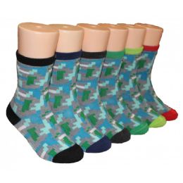 480 of Boys Graphics Printed Crew Socks