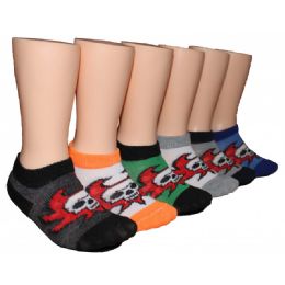 480 Pairs Boys Skull Design Low Cut Ankle Socks - Boys Ankle Sock