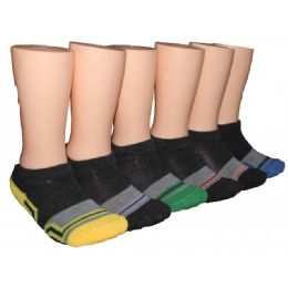 480 Wholesale Boys Sport Stripe Low Cut Ankle Socks