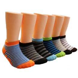 480 Wholesale Boys Striped Low Cut Ankle Socks