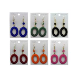 36 Pieces Dangle Earrings With A Large Oval Shaped Charm Hanging From A Small Circle - Earrings