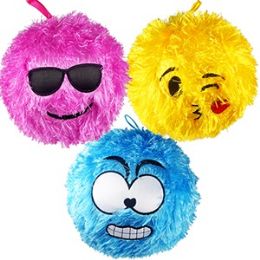 48 Pieces Large Inflatable Shaggy Emoji Balls. - Inflatables