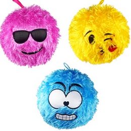 60 Pieces Inflatable Shaggy Emoji Balls. - Inflatables