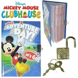 48 Pieces Disney Mickey's Clubhouse Diary W/ Lock. - Dry Erase