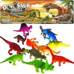 48 Units of 12 Piece Vinyl Dinosaur World Sets. - Animals & Reptiles