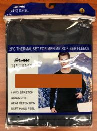 24 Sets of 2pc Men Thermal Set Black Size Large