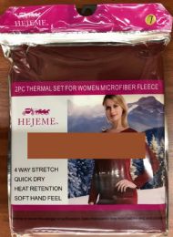 24 Sets of 2pc Women Thermal Set Maroon Size Medium