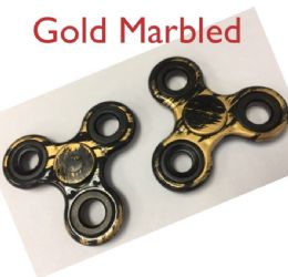 20 Wholesale Fidget Spinner [black With Gold Marble]