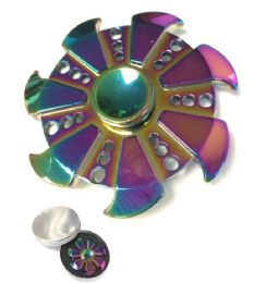 20 Wholesale Fidget Spinner [rainbow Metal] Pinwheel