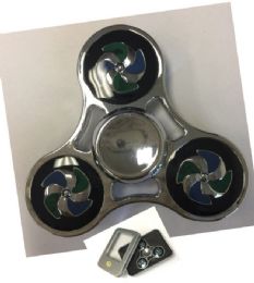 20 Wholesale Fidget Spinner [silver With Pinwheel Design]