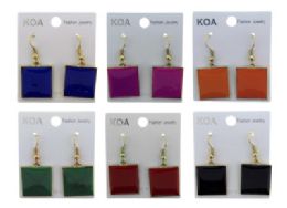 36 Pieces Small Square Shaped Dangle Earrings - Earrings