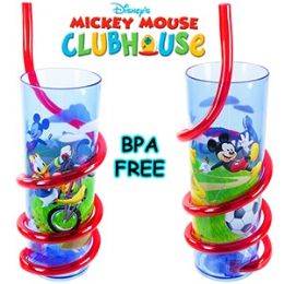 24 Wholesale Disney's Mickey's Clubhouse Acrylic Silly Straw Tumblers