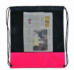 72 Wholesale Drawstring PolY-Mesh Backpack