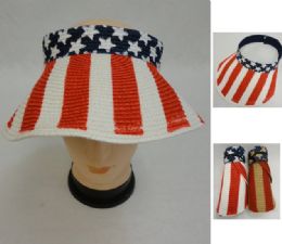 36 Pieces Ladies VelcrO-Closure Visor [americana] - Sun Hats