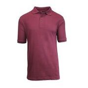 36 Wholesale Men's Solid Short Sleeve Polo In Burgundy Size Large