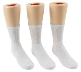 24 Wholesale Children's Athletic Crew Socks - White - Size 6-8