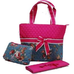 12 Wholesale "orI-Ori" Quilted Mommy Bag Rose