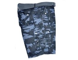 12 Wholesale Men's Cargo Shorts In Navy Color