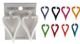 36 Pieces Acrylic Heart Shaped Pin Catch Hoop Earring Assorted Colors - Earrings