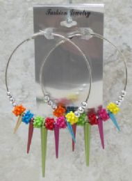 48 Pieces Rainbow Spacers With Spike Dangle Earrings - Earrings