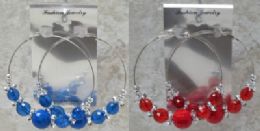 48 Pieces Large Earrings With Faceted Acyrlic Balls In Assorted Colors - Earrings