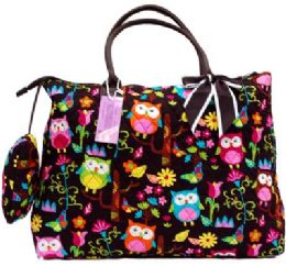 12 Wholesale "orI-Ori" Quilted Large Tote Bag W/purse Owl