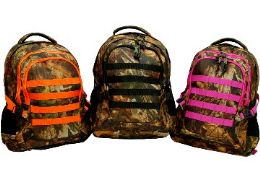12 Pieces Hunting Backpack W/ Orange Trim - Backpacks
