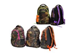12 Pieces 19" Hunting Backpack With Purple Trim - Backpacks