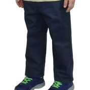 24 Wholesale Boy's Solid Flat Front School Pants In Navy Blue Size 14