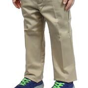 24 Wholesale Boy's Solid Flat Front School Pants In Khaki Size 10