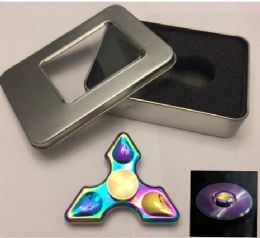 20 Wholesale Metal Fidget SpinneR--Rainbow Anodized Pointed Tri