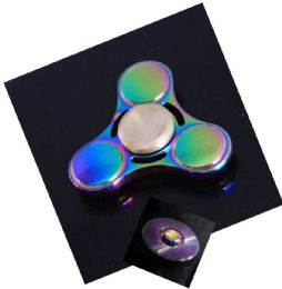 20 Wholesale Metal Fidget SpinneR--Rainbow Metal High Speed Tri Spinner