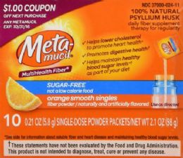 100 Wholesale MetA-Mucil Multihealth Fiber, 10 Pkts