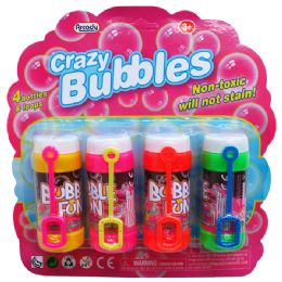 24 Wholesale 4pc 3.25" CrazY-Bubbles Bottles & Loops On Card
