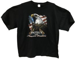 24 Wholesale Black T Shirt Protect Our American Tradition Assorted