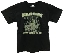 24 Pieces Black T Shirt Homeland Security Assorted Sizes - Mens T-Shirts