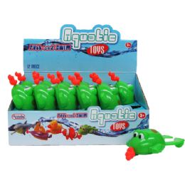 72 Wholesale 6" Pull String Water Toys(frog) In 12pc Display Box