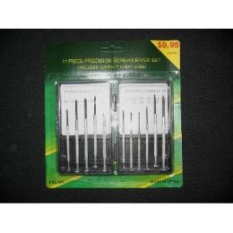 60 Pieces 11 Piece Mini Screwdriver Set In Case - Screwdrivers and Sets