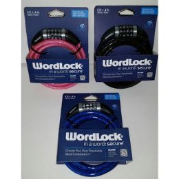 24 Wholesale 6' Long CablE-Bike Lock With Letters
