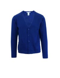 24 Pieces Boy's "v" Neck Cardigan Sweaters In Royal Blue Sizes 4-7 - Boys Sweaters