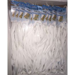 72 Pairs White Shoelaces 45" - Footwear Accessories