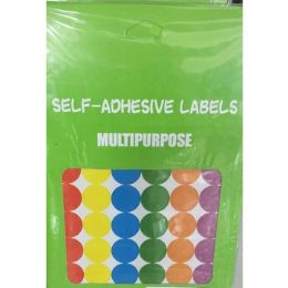 72 Wholesale SelF-Adhesive Round Labels - Mixed Colors