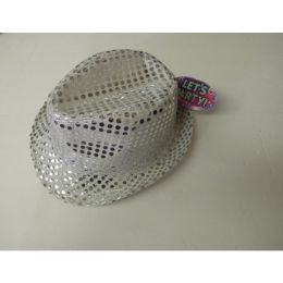 36 Wholesale Sequin Party Fedora Hat
