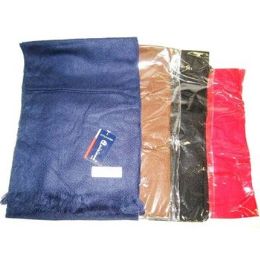 72 Wholesale Men's Solid Color Scarves