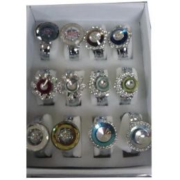 36 Wholesale Women's Assorted Bangle Watches With Stones